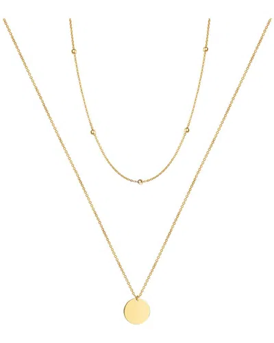 Liv Oliver 18k Plated Double Ring Layer Necklace In Gold