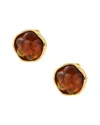 Liv Oliver 18k Plated Drop Earrings In Brown