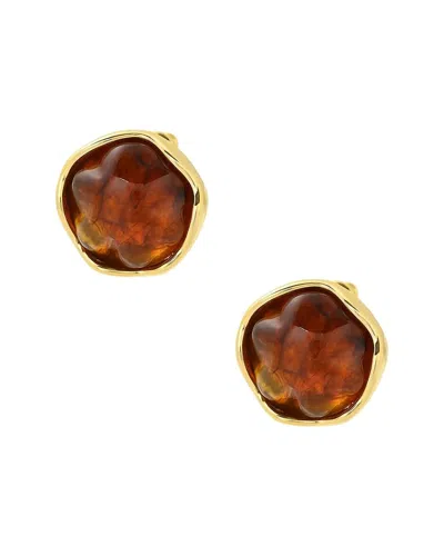 Liv Oliver 18k Plated Drop Earrings In Brown
