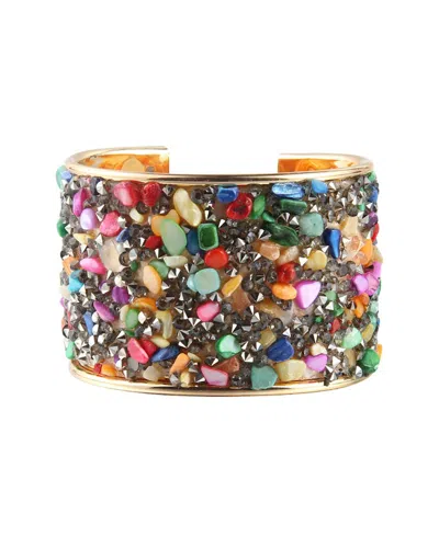 Liv Oliver 18k Plated Gemstone Bracelet In Multi