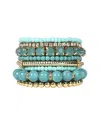 Liv Oliver 18k Plated Gemstone Crystal Bracelet Set
