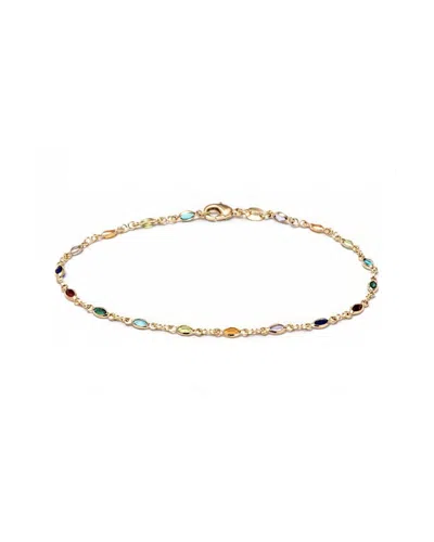 Liv Oliver 18k Plated Gemstone Cz Bracelet In No Color