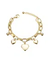 Liv Oliver 18k Gold Heart Charm Bracelet