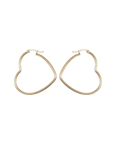 Liv Oliver 18k Plated Heart Hoops In Gold