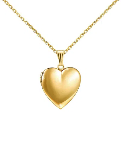 Liv Oliver 18k Plated Heart Locket Necklace In Gold