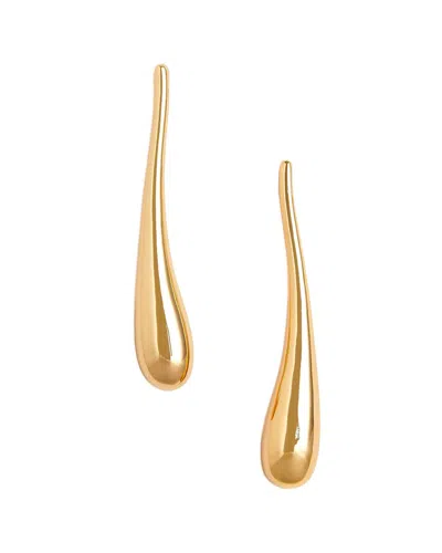 Liv Oliver 18k Plated Long Modern Earrings In Gold
