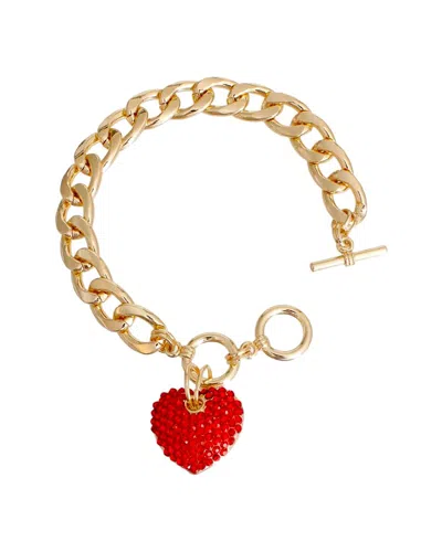 Liv Oliver 18k Plated Love Charm Bracelet In Multi