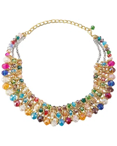 Liv Oliver Products 18k Gold Multi Gemstone Necklace In Blue