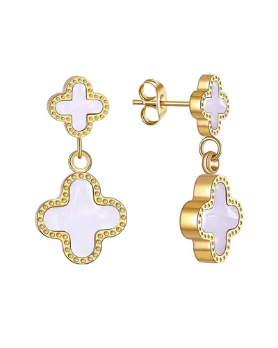 Liv Oliver 18k Plated Pearl Motif Earrings In Pink