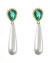 Liv Oliver 18k Plated Quartz 10-35mm Pearl Drop Earrings In Multi