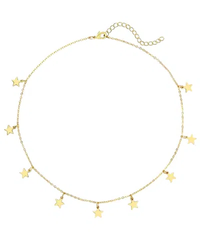 Liv Oliver 18k Plated Star Drape Necklace In Gold