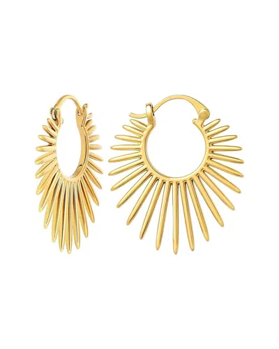 Liv Oliver 18k Plated Sunray Tapered Hoop Earrings In No Color