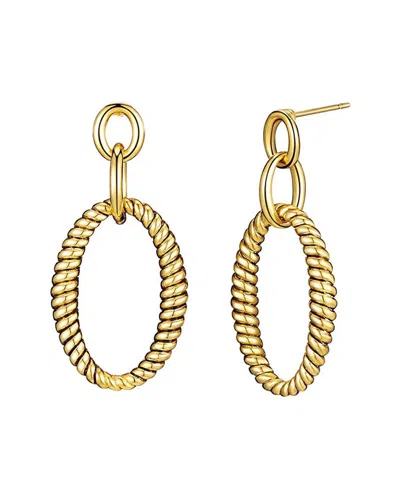 Liv Oliver 18k Plated Textured Drop Earrings In Gold