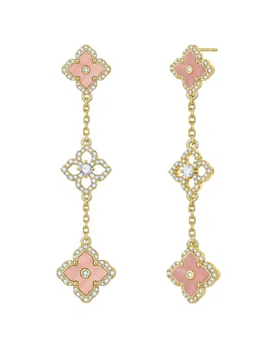 Liv Oliver 18k Plated Tier Drop Earrings In Transparent