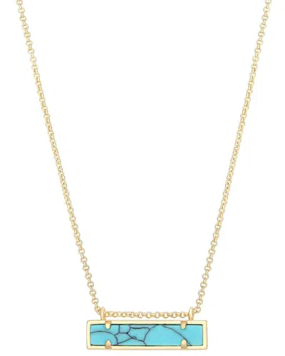 Liv Oliver 18k Plated Turquoise Necklace In Transparent