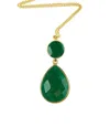 Liv Oliver 18k Platedtreated Emerald Layer Drop Necklace