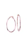 Liv Oliver 18k Rose Gold Hoop Earrings In Pink