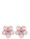 Liv Oliver 18k Rose Gold Multi Pink Opal Stud Earrings In Pink
