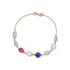 Liv Oliver 18k Rose Gold Plated 18.75 Ct. Tw. Gemstone Bracelet In Gold