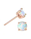 Liv Oliver 18k Rose Gold White Opal Stud Earrings