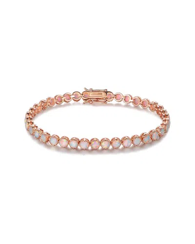Liv Oliver 18k Rose Gold Plated 9.75 Ct. Tw. Opal Tennis Bracelet