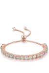 Liv Oliver 18k Rose Gold White Opal Adjustable Bracelet In Gold