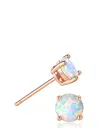 Liv Oliver 18k Rose Gold White Opal Stud Earrings