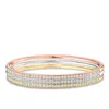 Liv Oliver 18k Tri-color Embellished Bangle Set In Silver