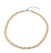 Liv Oliver 18k Tri Color Gold Woven Goddess Necklace In Gold