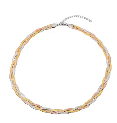 Liv Oliver 18k Tri Color Gold Woven Goddess Necklace