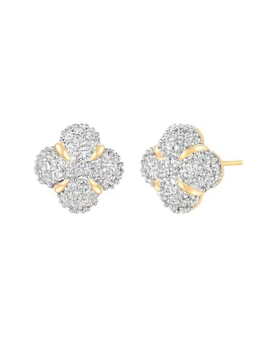 Liv Oliver 18k Two-tone Plated Cz Motif Studs In White