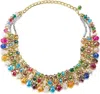 Liv Oliver Products 18k Gold Multi Gemstone Necklace In Blue
