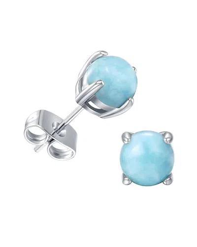Liv Oliver Silver 1.50 Ct. Tw. Larimar Earrings In Blue