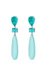 Liv Oliver Silver Blue Turquoise Drop Earrings In Blue