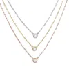 Liv Oliver Tri Color Multi Layer Cz Necklace