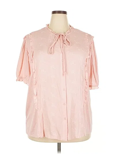 Pre-owned Liv Short Sleeve Blouse In Pink