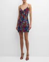 Liv Sleeveless Sequin Mini Dress In Coral Multi In Multi