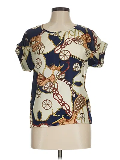 Pre-owned Liva Girl Short Sleeve Blouse In Blue
