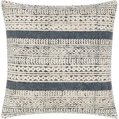 Livabliss Accent Throw Pillow Cover In Light Beige;dark Blue