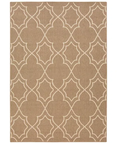 Livabliss Alfresco Alf-9587 Camel 7'6" X 10'9" Area Rug, Indoor/outdoor In Brown