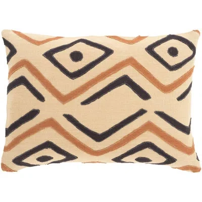 Livabliss Alona Linen Lumbar Pillow In Beige,rust,black,pillow Cover Only - No Insert