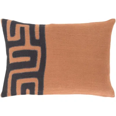 Livabliss Alona Rectangular Linen Throw Pillow In Black,ivory