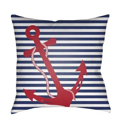Livabliss Anchor Indoor/outdoor Throw Pillow In Red