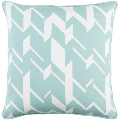 Livabliss Antonia 100% Cotton Throw Pillow Cover In Mint,ivory