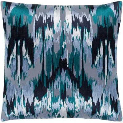 Livabliss Ara Cotton Pillow Cover In Charcoal,navy