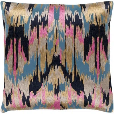 Livabliss Ara Cotton Throw Pillow In Blue,polyester