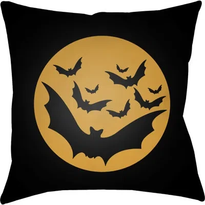 Livabliss Bats Indoor/outdoor Throw Pillow In Black