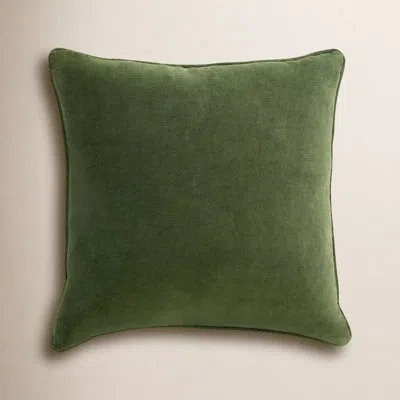 Livabliss Baylie Cotton Velvet Throw Pillow In Green,pillow Cover Only - No Insert