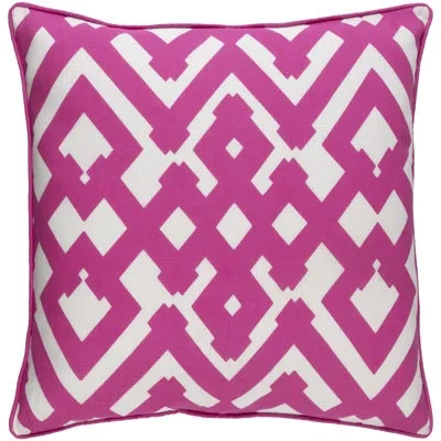 Livabliss Belford Large Zig Zag Linen Throw Pillow In Hot Pink,ivory