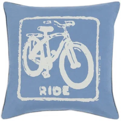 Livabliss Big Kid Blocks Square 100% Cotton Pillow Cover In Denim,ivory
